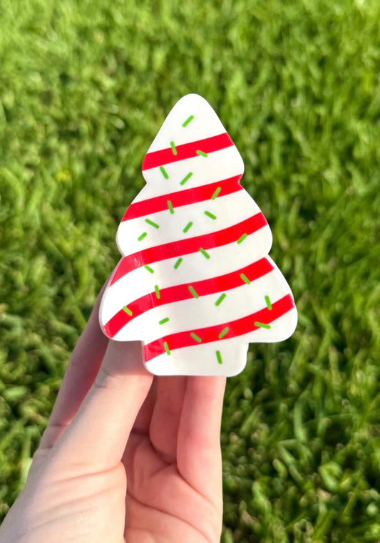 Christmas Tree Cake Custom Claw Clip