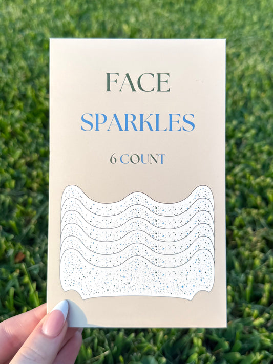 Green and Blue 6pc Face Sparkles | Face Sparkles