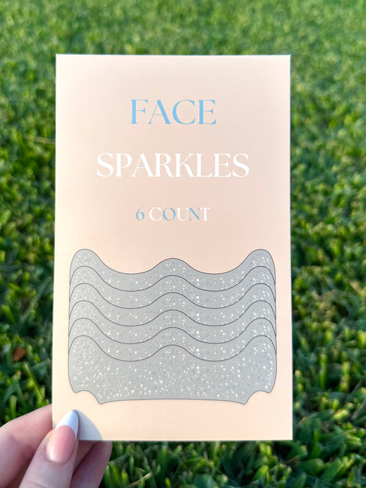 Light Blue and White 6pc Face Sparkles | Face Sparkles